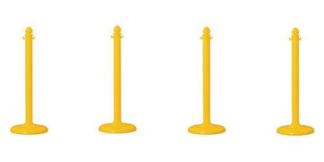 Plastic Stanchion in Yellow 4 Pcs w/C-Hook